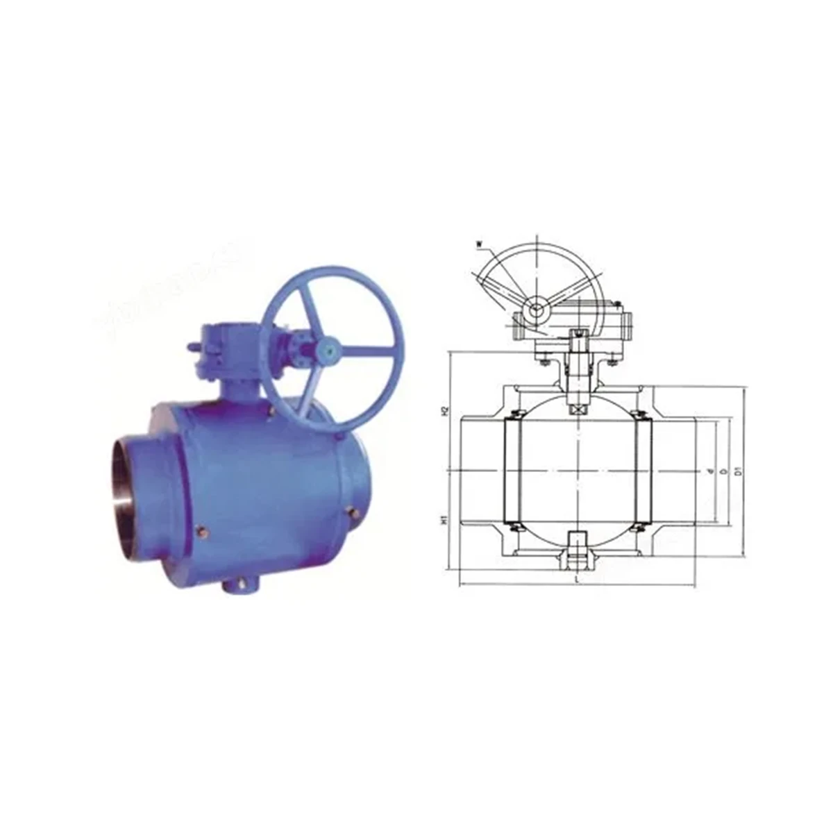 Worm Gear บอลวาล์วเชื่อมทั้งหมด